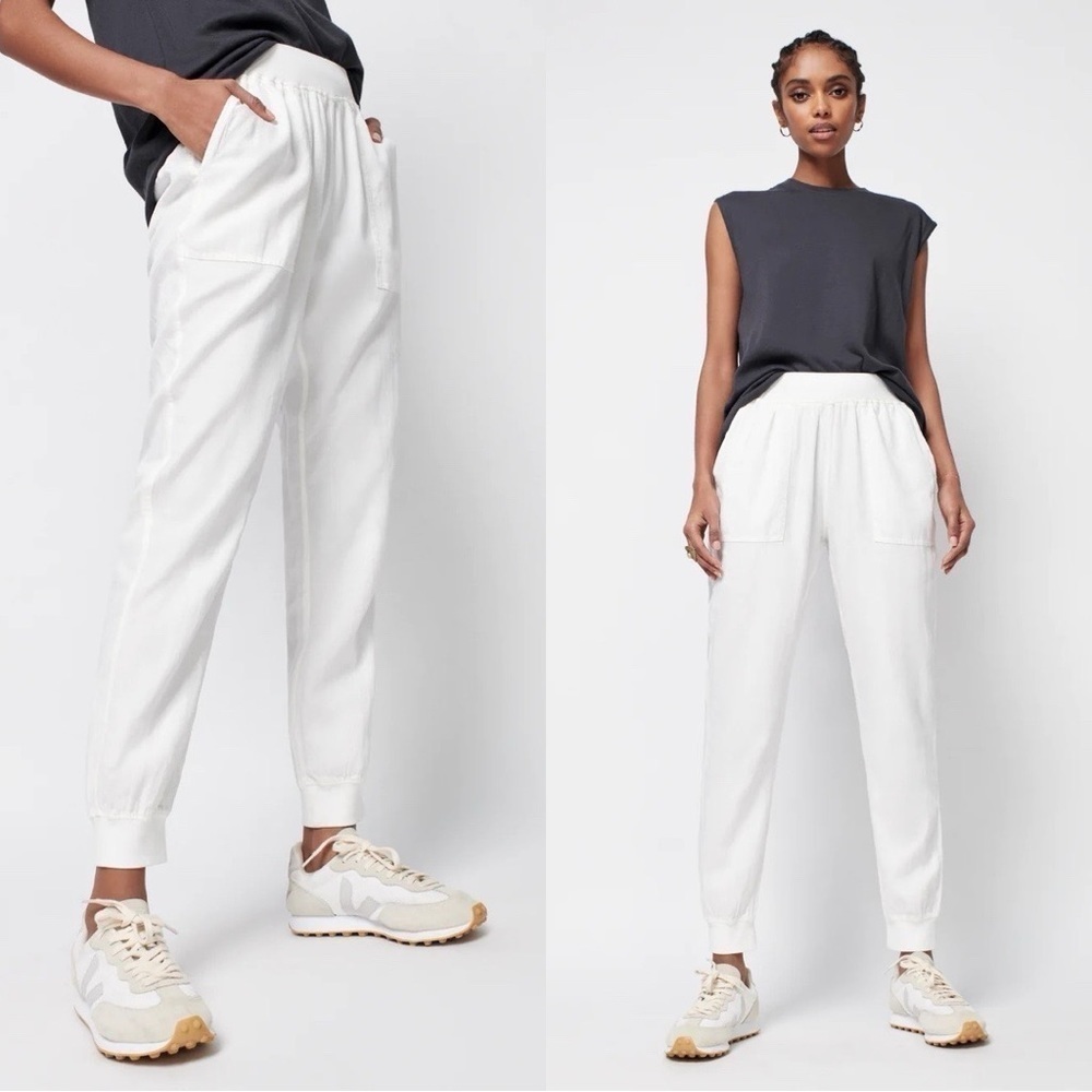 FAHERTY Pull-on Arlie Jogger Pants in White Sz S